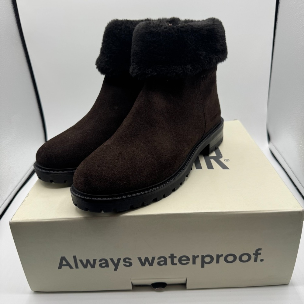Cougar Kendal-S Waterproof Ankle Boots Women 8 Brown Faux Fur Winter Boot